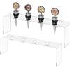 Generic Espositore per tappo di vino, 2 pezzi, in sughero acrilico, ripiano antiscivolo con 4 slot di precisione, 25 cm, trasparente, per cucina e libreria (elegante stoccaggio)