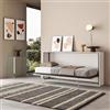 IMAGO FACTORY Kendo Singolo - Mobile Letto a Scomparsa Singolo (L.200 P.106 H.97) Letto a Scomparsa Orizzontale 100% Made in Italy, Letti a Scomparsa (Materasso Compreso, Bianco Frassino)