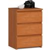 AKORD | Comodino CL-3 con 3 Cassetti | per il soggiorno, la camera da letto, il guardaroba, l'ufficio e lo studio | Design moderno e funzionale | 35 x 40 x 57 cm, 26 kg | (Ontano | Ontano)
