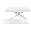 PAZZO DESIGN Tavolo Allungabile Vasco, Bianco Frassinato, Gambe Incrociate Bianche, Tavolo Cucina, Tavolo Soggiorno, Made in Italy, 120x80x76 cm - id_2159