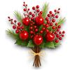 KORAT Set di 12 Spilloni Natalizi con Bacche Rosse e Glitter Oro - Decorazioni Natalizie da 21 cm per Albero, Ghirlande, Composizioni Floreali e Centrotavola - Addobbi Festivi Eleganti per Natale