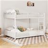 NovaFurnish Lettini per bambini, 140 x 200 cm, letti a castello, letti in ferro, forma classica, colore bianco