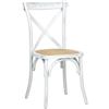 Totò Piccinni Sedia in Legno Design Cross, seduta intreccio rattan (Bianco Antico, 1)