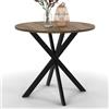 IDMarket - HAWKINS mesa de comedor redonda 2-4 personas con patas de araña negro y madera antigua 80 cm