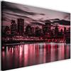 Feeby Stampa su Tela XXL Architettura Arte Moderno Citta Grattacieli Rosso 120x80 cm