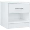 Casaria® Comodino 41x39x28 cm Spazioso Cassetto Portaoggetti con Maniglia Ripiano Aperto Comodini Tavolino da Notte Arredamento Camera da Letto