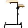 LANTUS Tavolo da letto rotella, tavolo da letto per computer portatile, tavolino girevole con fessura di supporto, 61 x 44 x 65/95 cm (colore legno)