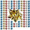 Relaxdays Set da 300 Fiocchetti per Pacchetti Regalo, Autoadesivi, Stelle Decorative per Natale e Compleanni, Ø 5 cm, Colorati