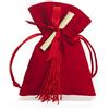 Mandorle by Paben 24 pezzi sacchetto stoffa velluto rosso portaconfetti Bomboniera Laurea
