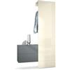 Vladon Carlton Hallway Set 2, Set per Il corridoio con 1 Pannello Appendiabiti, 1 cassettiera, Antracite Opaco/Beige Lucido (105 x 193 x 35 cm)