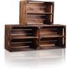 CHICCIE Cassa di legno CHICCIE in stile vintage - di varie misure - fiammato scuro - cassetta di frutta decorativa