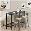 FATIVO Tavolo Bar in Pietra Sinterizzata Rettangolare Design Moderno | Piano in Grigio con Nero, Effetto Marmo 120x40x105cm Tavolo Alto Penisola Cucina per la casa esterno