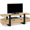 IDMarket - Porta TV PHOENIX 140 cm con cassetti in legno e nero