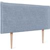 DHOME Testiera in lino naturale con bordo della testiera imbottito Letto moderno TOP TRENDING (Blu, 105x105cm con Gambe (Letto 80/90/105))