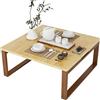 soges Tavolino da caffè pieghevole in stile giapponese, Tavolino da tè in bambù, Tavolo basso tatami per interno ed esterno, 70 x 70 x 31 cm, Marrone chiaro