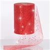 RGR Rotolo Tulle Rosso Glitter CM.12,5X100MT Deco Tulle