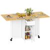Hzuaneri Tavolo da Pranzo Pieghevole, Tavolo Pieghevole Salvaspazio, Piano Ribaltabile con Ruote, Soluzione Salvaspazio per Cucine e Soggiorni, 140 x 75 x 75 cm, Rovere Bianco KT14028W