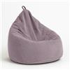 chilly pilley® pouf a sacco in velluto a coste con imbottitura in EPS - cuscino per sedile, cuscino da gioco, molti colori, 65x85 viola