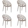 Totò Piccinni Sedia Poltroncina JUNGLE in Polipropilene Moderna Design Impilabile (Tortora, 4)