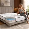 Arensberger Lena, materasso a molle con memory foam, 160 x 200 cm, altezza 21 cm, durezza H3/H4, materasso a molle insacchettate, materasso arrotolabile, ergonomico