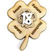 DLM_Bomboniere DLM-32412 (Kit 12 Pezzi) Calamita Magnete Legno Quadrifoglio Portafortuna 18 Diciottesimo Compleanno Confettata Segnaposto bomboniera