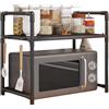 Generic Scaffale da cucina - Grande mensola da cucina, supporto multifunzionale allargato per forno a microonde, per panettieri industriali, condimenti, moderno organizer da cucina in metallo rustico per
