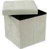 GX GARGIX Puff Pouf Contenitore Quadrato velluto Baule 38X38cm Trapuntato (dRAS-2)