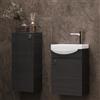 Planetmöbel Set di mobili da bagno lavabo con mobiletto 40 x 60 x 29 cm con armadio midi 32 x 75 x 23 cm per bagno e WC ospiti, antracite