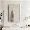 SACOOL Armadio rettangolare con specchio 80 x 60 cm, armadio medico da incasso con telaio in metallo, pensile con specchio e ripiani regolabili, per bagno, soggiorno, camera da letto, bianco