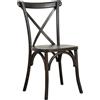 Biscottini Sedia Cucina Vintage legno di frassino L42xPR43xH88 - Sedie sala da pranzo - Sedie cucina - Sedie sala da pranzo legno - Sedie da soggiorno seduta in rattan Cross (Marrone scuro/Legno)