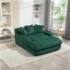 Soweiz Divano letto moderno in cord, Cloud Couch con 3 morbidi cuscini, comodo divano singolo a terra per soggiorno, appartamento, ufficio, 125x155x63cm (Smeraldo)
