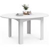 IDMarket - DONA mesa de comedor redonda extensible 4-8 personas blanco 110-150 cm