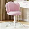 Luxstein HomeOffice - Sedia da scrivania, regolabile in altezza, in sherpa, cuscino ispessito fino a 150 kg, per studio, camera da letto, colore: rosa