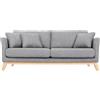 Miliboo - Divano scandinavo 3 posti grigio chiaro piedi legno OSLO