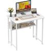 LANTUS Scrivania angolare reversibile, scrivania elettrica regolabile in altezza, tavolo seduto in piedi, pieghevole, per ufficio, telelavoro, 80 x 58 x 75 cm, colore: bianco