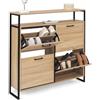 IDMarket - LUIS Scarpiera a 4 ante con ripiano superiore dal design industriale