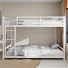 Lubvtti Letto a castello per bambini/adolescenti/adulti,letto per bambini 90x190 cm in metallo con scaletta e ringhiera (C-Bianco)