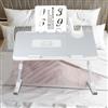HUOLE Lapdesk - Tavolo da letto, pieghevole, per divano, studio, lettura e scrittura, per computer portatili fino a 17 con 5 angoli regolabili, 60 x 40 x 26-39 cm, grigio