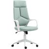 HOMCOM Sedia da Ufficio con Funzione Dondolo, Poltrona Scrivania in Tessuto Altezza Regolabile e Seduta Girevole, 63x63x117-127 cm, Verde