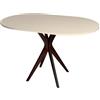 RAGABA Tavolo da pranzo ovale piccolo 100 x 75 cm, struttura a X, per 4 persone, in legno massiccio, moderno, salvaspazio, colore: beige