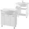 Deftrans Domodomo mobile bagno con lavabo 82 x 75 x 33 cm, in ceramica, colore: bianco, lavandino bagno con mobiletto - mobili bagno con lavabo, mobile sotto lavandino bagno