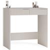 BDW Marina 2S Slim - Tavolo da toeletta con 2 cassetti, 81 x 50 x 80 cm, lato frontale scanalato, colore: Beige