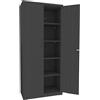 EGLEMTEK Armadio Armadietto In Metallo Multiuso A Doppia Anta Con 5 Ripiani Regolabili E Chiusura Con Doppia Chiave Mobiletto Per Documenti Strumenti Ufficio Garage Studio 180 x 80 x 40 Cm (Nero)
