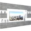 B BELINI GROUP BELINI parete attrezzata NEX 3 con LED, legno glamour | Completo set soggiorno moderna parete attrezzata mobile TV