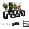 KOMFOTTEU Mobile TV Soggiorno in Legno, Mobile Porta TV Liberamente Combinabile, per tv fino a 65", Mobiletto TV Multifunzione con 6 Vani Aperti, 134 x 30 x 43 cm (Nero)