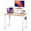 PIPIPOXER Scrivania per Computer 80x40x75cm-91cm, Tavolo da Scrivania con Supporto per Schermo e Gancio, Scrivania da Ufficio per Studenti e Lavoratori, Struttura in Metallo, per Studio, Lavoro,Legno