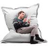Avalon - Puff Poltrona Sacco Cuscino Gigante Thin 600L Deluxe Sfoderabile, Pouf Sacco Sartoriale, Bean Bag Tessuto Antistrappo/Impermeabile con Sacca Interna, Made in Italy (200x140cm-Grigio)