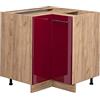 Vicco Mobile ad angolo cucina Fame-Line, Bordeaux lucido, 80.5 cm senza piano di lavoro, per la combinazione con altri moduli della serie Fame-Line
