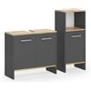 Vicco Set di mobili da bagno Karli, Antracite/Rovere dorato, 63.8 cm, composto da mobile sottolavabo e armadio medio