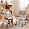 MAMIZO 2PCS Sedia Bambini Plastica, Sedia per Bambini Regolabile in Altezza, Sediolina Portata 100kg, Sgabello Bambini da 2 Anni, Sedia da Scrivania per Bambini per la Cameretta, Scuola, Asilo Nido, Grigio